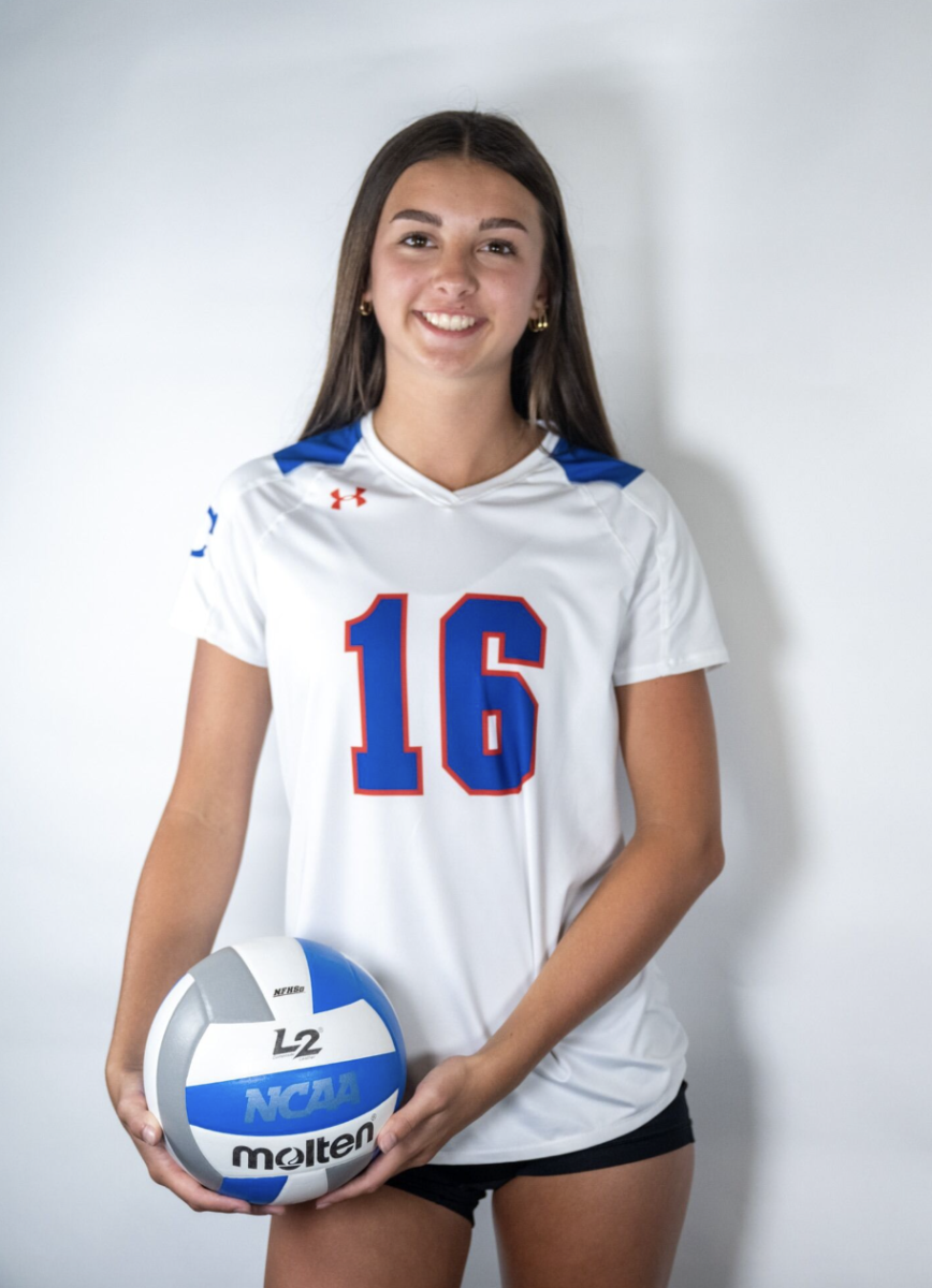 Freshman Grace Bengfort poses for a photo Aug. 6 in Room 151. Bengfort has been playing volleyball for five years.
"Volleyball is a good way to release stress and get my mind off things," Bengfort said. 